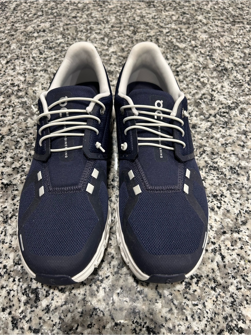 On Running Men's Navy and White Lightweight Sneakers